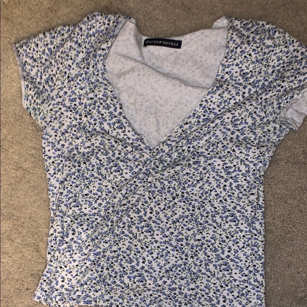 Brandy Melville blue flower top